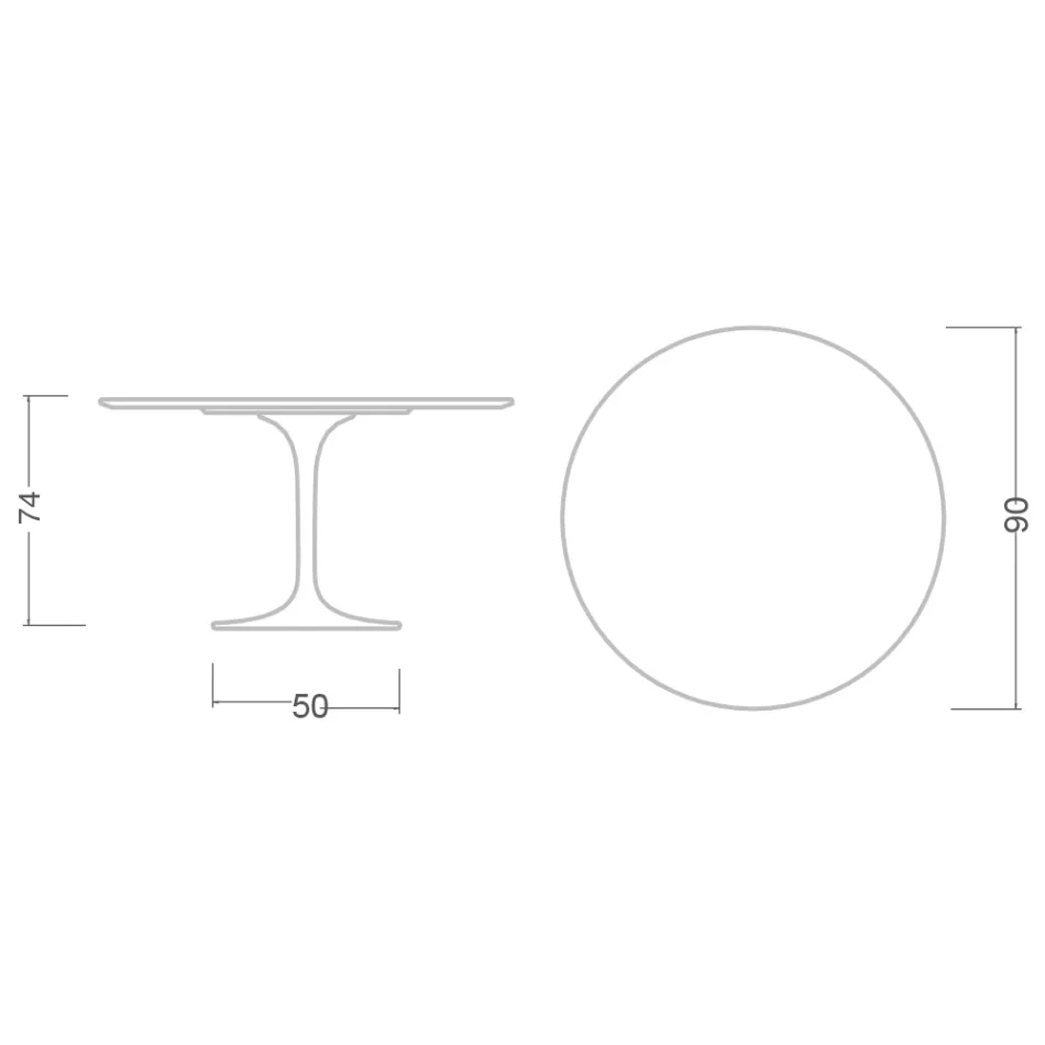Tulpentisch Eero Saarinen H 73 Rund in absolutem Schwarz Made in Italy - Scharlachrot Viadurini