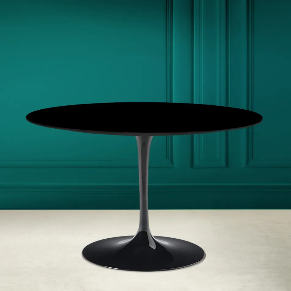 Tulpentisch Eero Saarinen H 73 Rund in absolutem Schwarz Made in Italy - Scharlachrot Viadurini