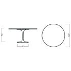 Tulip Table Eero Saarinen H 73 Round in Mokka getönter Eiche, hergestellt in Italien – Scharlachrot Viadurini