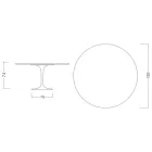 Eero Saarinen Tulip Tisch H 74 mit weißer MDF-Platte aus Flüssiglaminat - Scharlachrot Viadurini