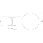 Eero Saarinen Tulip Tisch H 74 in Aura 22 Keramik Made in Italy - Scarlet Viadurini