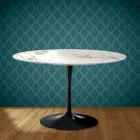 Eero Saarinen Tulip Tisch H 74 in Aura 22 Keramik Made in Italy - Scarlet Viadurini
