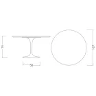 Eero Saarinen Tulip Tisch H 74 in Domoos Keramik Made in Italy - Scharlachrot Viadurini