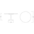 Eero Saarinen Tulip Tisch H 74 in Domoos Keramik Made in Italy - Scharlachrot Viadurini
