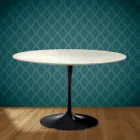 Eero Saarinen Tulpentisch H 74 aus Marmorio-Keramik, hergestellt in Italien - Scharlachrot Viadurini