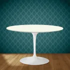 Eero Saarinen Tulpentisch H 74 in Moonè Keramik, hergestellt in Italien - Scharlachrot Viadurini