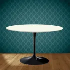 Eero Saarinen Tulpentisch H 74 in Moonè Keramik, hergestellt in Italien - Scharlachrot Viadurini