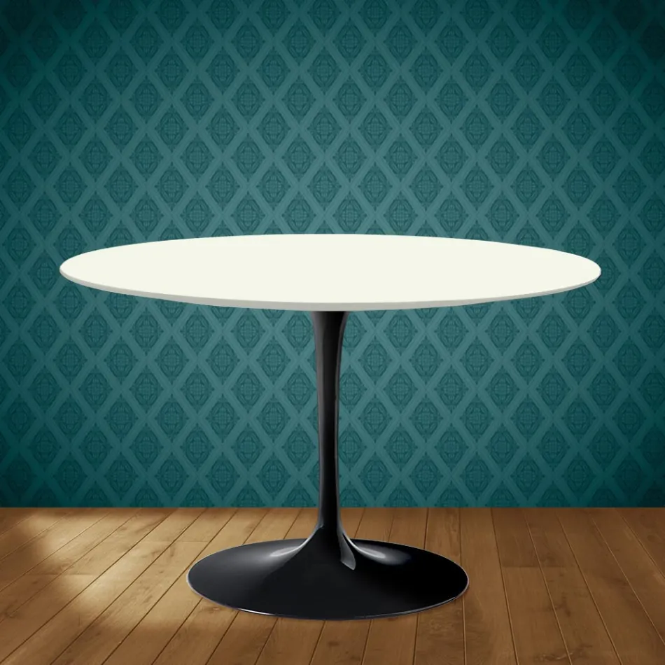 Eero Saarinen Tulpentisch H 74 in Moonè Keramik, hergestellt in Italien - Scharlachrot Viadurini