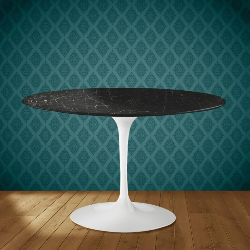 Eero Saarinen Tulip Tisch H 74 in Somnia Keramik, hergestellt in Italien - Scharlachrot Viadurini