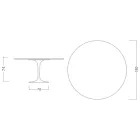 Tulpentisch Eero Saarinen H 74 aus Arabescato-Marmor Made in Italy - Scharlachrot Viadurini