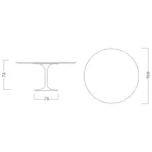 Eero Saarinen H 74 Tulip Tisch in Gold Calacatta Marmor Made in Italy - Scharlachrot Viadurini