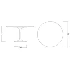 Tulpentisch Eero Saarinen H 74 aus Carrara-Marmor Statuarietto Made in Italy - Scharlachrot Viadurini