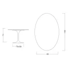 Eero Saarinen Tulip Tisch H 74 Oval aus Keramik Aura 22 Hergestellt in Italien - Scharlachrot Viadurini