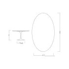 Eero Saarinen Tulpentisch H 74 Oval aus Domoos Keramik, hergestellt in Italien - Scharlachrot Viadurini