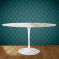 Eero Saarinen Tulpentisch H 74 Oval aus polierter Keramik, hergestellt in Italien - Scharlachrot