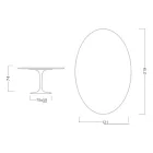 Eero Saarinen Tulip Tisch H 74 Oval aus Marmorio Keramik Hergestellt in Italien - Scharlachrot Viadurini