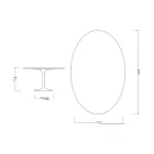 Eero Saarinen Tulip Tisch H 74 Oval aus Marmorio Keramik Hergestellt in Italien - Scharlachrot Viadurini