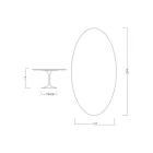 Eero Saarinen Tulip Tisch H 74 Oval aus Marmorio Keramik Hergestellt in Italien - Scharlachrot Viadurini