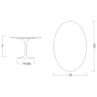 Eero Saarinen Tulpentisch H 74 Oval aus Moonè Keramik, hergestellt in Italien - Scharlachrot Viadurini