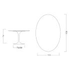 Eero Saarinen Tulpentisch H 74 Oval aus Moonè Keramik, hergestellt in Italien - Scharlachrot Viadurini