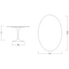 Eero Saarinen Tulpentisch H 74 Oval aus Moonè Keramik, hergestellt in Italien - Scharlachrot Viadurini