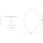 Eero Saarinen Tulpentisch H 74 Oval aus Moonè Keramik, hergestellt in Italien - Scharlachrot Viadurini