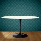 Eero Saarinen Tulpentisch H 74 Oval aus Moonè Keramik, hergestellt in Italien - Scharlachrot Viadurini