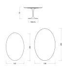 Tulpentisch Eero Saarinen H 74 Oval aus Keramik Rem Hergestellt in Italien - Scharlachrot Viadurini