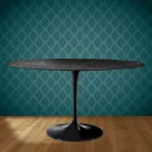Eero Saarinen Tulip Tisch H 74 Oval aus Somnia Keramik, hergestellt in Italien - Scharlachrot Viadurini