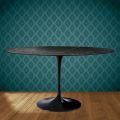 Eero Saarinen Tulip Tisch H 74 Oval aus Somnia Keramik, hergestellt in Italien - Scharlachrot