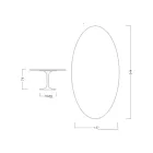 Eero Saarinen Tulip Tisch H 74 Oval aus schwarzem Marquinia Marmor Made in Italy - Scharlachrot Viadurini