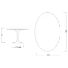 Eero Saarinen Tulip Tisch H 74 Oval aus schwarzem Marquinia Marmor Made in Italy - Scharlachrot Viadurini