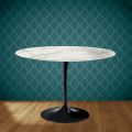 Eero Saarinen Tulpentisch H 74 Rund aus glänzender Keramik, hergestellt in Italien - Scharlachrot