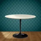 Eero Saarinen Tulip Tisch H 74 Rund aus Marmorio Keramik Hergestellt in Italien - Scharlachrot Viadurini
