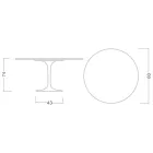 Eero Saarinen Tulpentisch H 74 Rund aus Moonè Keramik, hergestellt in Italien - Scharlachrot Viadurini
