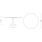 Eero Saarinen Tulpentisch H 74 Rund aus Moonè Keramik, hergestellt in Italien - Scharlachrot Viadurini