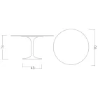 Eero Saarinen Tulpentisch H 74 Rund aus Salina-Keramik, hergestellt in Italien - Scharlachrot Viadurini