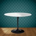 Eero Saarinen Tulpentisch H 74 Rund aus Salina-Keramik, hergestellt in Italien - Scharlachrot
