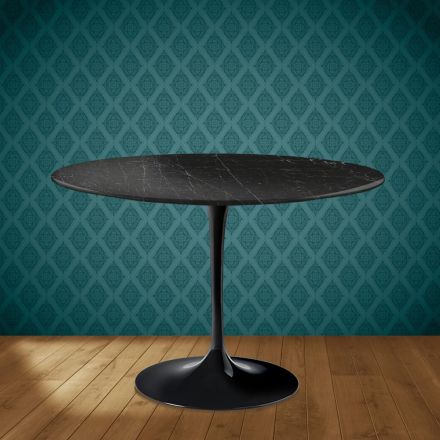Eero Saarinen Tulip Tisch H 74 Rund aus Somnia Keramik, hergestellt in Italien - Scharlachrot Viadurini