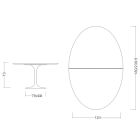 Tulpentisch Eero Sarinen H 73 Oval ausziehbar aus weißem Flüssiglaminat – Scharlachrot Viadurini