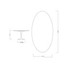 Tulpentisch Eero Sarinen H 73 Oval aus weißem Flüssiglaminat, hergestellt in Italien – Scharlachrot Viadurini