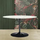 Tulpentisch Saarinen H 73 mit ovaler Platte aus Carrara-Marmor Made in Italy - Scharlachrot Viadurini