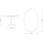 Tulip Saarinen H 73 Ovaler Tisch aus Carrara Statuarietto-Marmor, hergestellt in Italien – Scharlachrot Viadurini