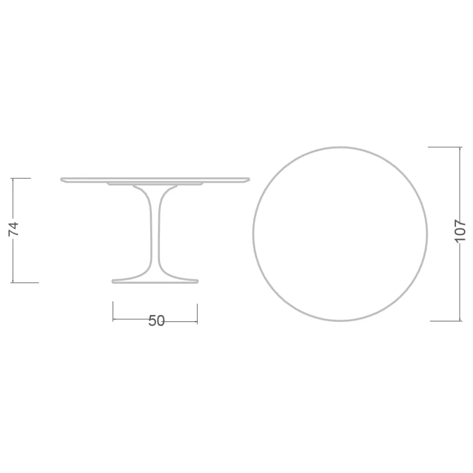 Tulpentisch Saarinen H 73 Rund Keramik Noir Laurent Made in Italy - Scharlachrot Viadurini