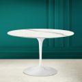 Tulpentisch Saarinen H 73 Rund in Statuary Keramik Vollader Made in Italy - Scarlet