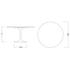 Tulpentisch Saarinen H 73 Rund in Statuary Keramik Vollader Made in Italy - Scharlachrot Viadurini