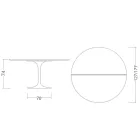 Tulip Tisch Saarinen H 74 Ausziehbar in Weiß Flüssiglaminat Made in Italy - Scharlachrot Viadurini