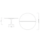 Saarinen Tulip Tisch H 74 ausziehbar aus schwarzem Flüssiglaminat Made in Italy - Scharlachrot Viadurini