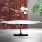 Saarinen Tulpentisch H 74 cm ausziehbar in Weiß Florim Keramik - Scharlachrot Viadurini