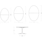 Saarinen Tulip Tisch H 74 cm ausziehbar in Florim Calacatta Gold Matt Keramik - Scharlachrot Viadurini